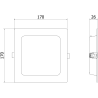 Mexen LDRR LED-Downlight-Deckenpaneel, einbaubar, 17 x 17 cm, 12W, Neutral - 4000K, 1320 lm, schwarz - L211-017-1240-70