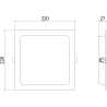 Mexen LDRR LED-Einbau-Deckenpanel Downlight 22 x 22 cm, 18W, Neutral - 4000K, 1350 lm, schwarz - L211-022-1840-70