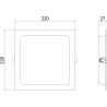 Mexen LDRR LED-Downlight-Deckenpanel, eingelassen, 22 x 22 cm, 18W, Kaltweiß - 6500K, 1440 lm, schwarz - L211-022-1865-70