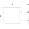 Mexen LDRR LED-Einbau-Deckenpanel Downlight 30 x 30 cm, 24W, Kalt - 6500K, 1920 lm, schwarz - L211-030-2465-70