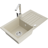 Mexen Pablo Granitspüle 1-Becken mit Abtropffläche und Küchenarmatur Rita, beige - 6510-69-670300-00