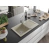 Mexen Pablo Granitspüle 1-Becken mit Abtropffläche und Küchenarmatur Rita, beige - 6510-69-670300-00