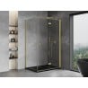 Mexen Mist-F klappbare Duschkabine rechts 75 x 120 cm, transparent, gebürstetes Gold - 8A6T-075-120-55-00-P