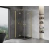 Mexen Mist-F Duo faltbare Duschkabine 70 x 70 cm, transparent, gebürstetes Gold - 8A6-070L-070P-55-00