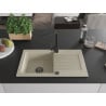 Mexen Pablo Granitspüle 1-Becken mit Abtropffläche und Küchenarmatur Rita, beige - 6510-69-670300-70
