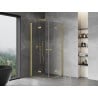 Mexen Mist-F Duo faltbare Duschkabine 110 x 110 cm, transparent, gebürstetes Gold - 8A6-110L-110P-55-00
