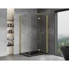 Mexen Mist-F Duo Duschkabine klappbar rechts 85 x 90 cm, transparent, gebürstetes Gold - 8A6-085L-090P-55-00