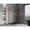 Mexen Mist-F Duo Duschkabine klappbar rechts 100 x 110 cm, transparent, gebürstetes Kupfer - 8A6-100L-110P-65-00