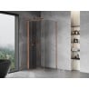Mexen Mist-F faltbare Duschkabine links 100 x 100 cm, transparent, gebürstetes Kupfer - 8A6T-100-100-65-00-L
