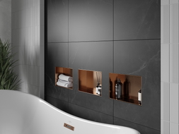 Mexen X-Wall-NR Nischenregal ohne Flansch 30 x 20 cm, gebürstetes Kupfer - 19C1302010