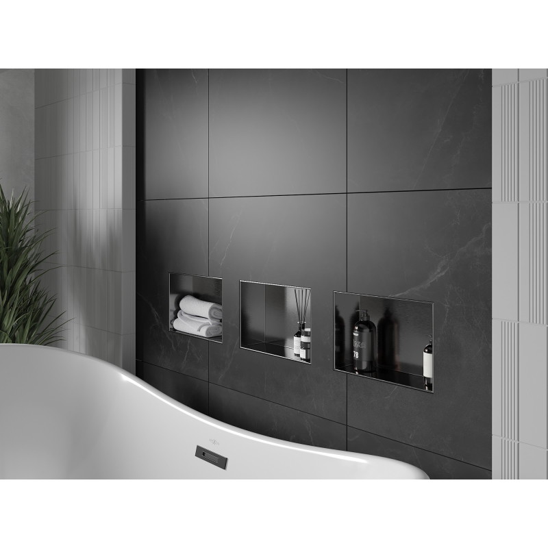 Mexen X-Wall-NR nischenregal ohne Flansch 30 x 20 cm, gebürstetes Gun Gray - 19E1302010
