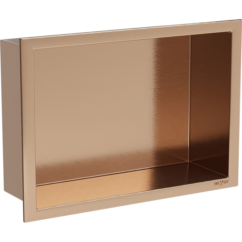 Mexen X-Wall-R Nischenregal mit Blende 30 x 20 cm, gebürstetes Kupfer - 19C0302010