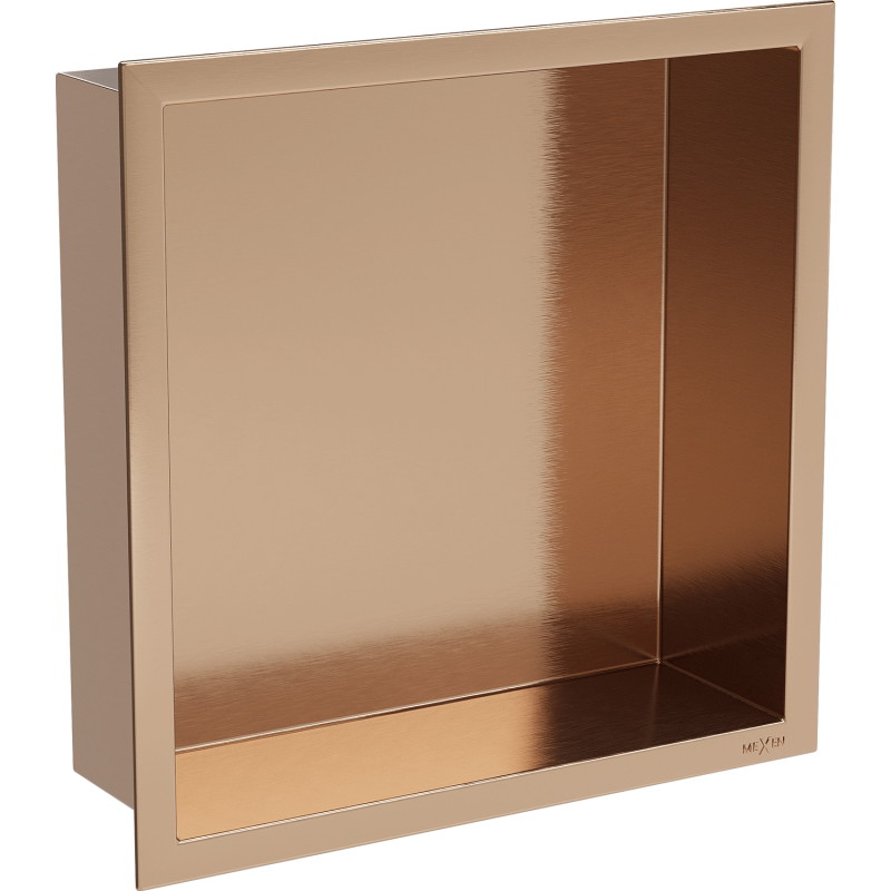 Mexen X-Wall-R Nischenregal mit Rand 30 x 30 cm, gebürstetes Kupfer - 19C0303010