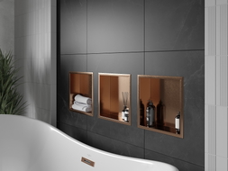 Mexen X-Wall-R Nischenregal mit Rand 30 x 30 cm, gebürstetes Kupfer - 19C0303010