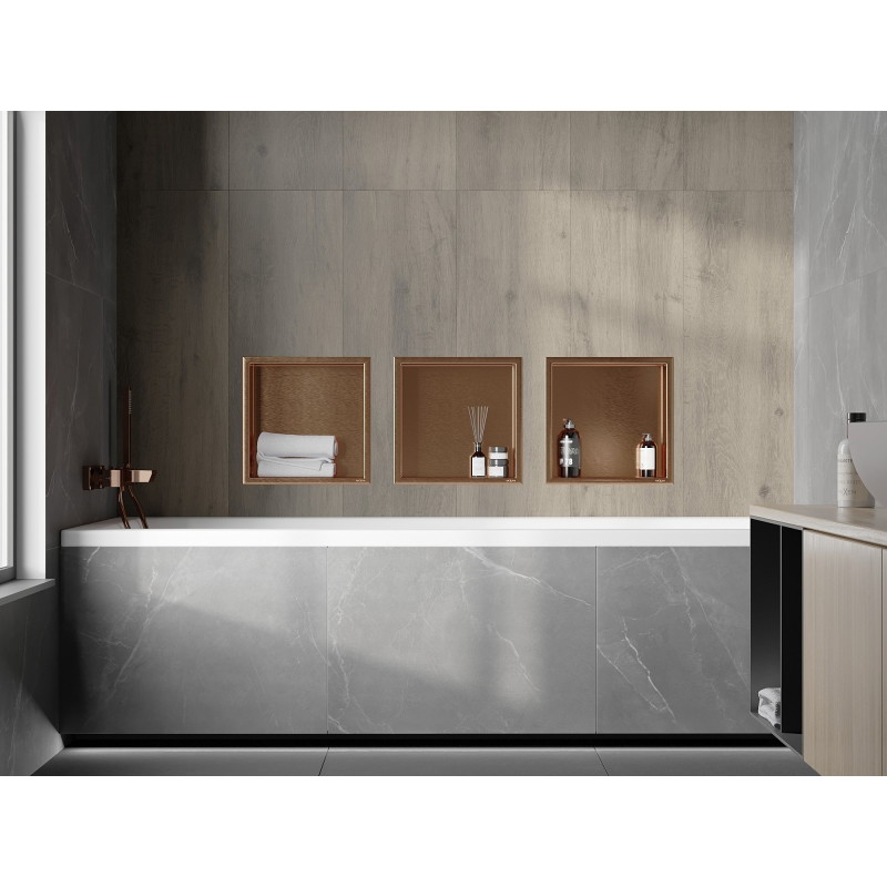 Mexen X-Wall-R Nischenregal mit Rand 30 x 30 cm, gebürstetes Kupfer - 19C0303010