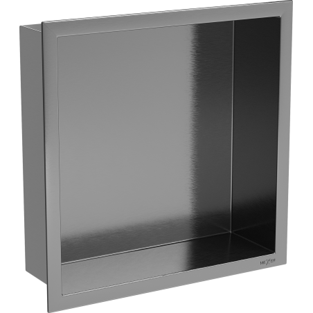 Mexen X-Wall-R Nischenregal mit Flansch 30 x 30 cm, gebürstetes Gun Gray - 19E0303010
