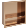 Mexen X-Wall-R Nischenregal mit Flansch und Ablage 30 x 30 cm, gebürstetes Kupfer - 19C0303010S