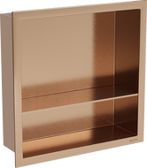 Mexen X-Wall-R Nischenregal mit Flansch und Ablage 30 x 30 cm, gebürstetes Kupfer - 19C0303010S