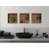 Mexen X-Wall-R Nischenregal mit Flansch und Ablage 30 x 30 cm, gebürstetes Kupfer - 19C0303010S