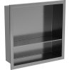 Mexen X-Wall-R Nischenregal mit Kragen und Regal 30 x 30 cm, gebürstet Gun Gray - 19E0303010S