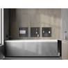 Mexen X-Wall-R Nischenregal mit Kragen und Regal 30 x 30 cm, gebürstet Gun Gray - 19E0303010S