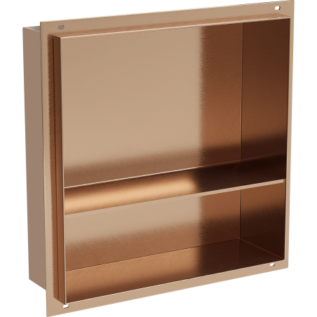 Mexen X-Wall-NR Einbauregal ohne Zierleiste mit Regalboden 30 x 30 cm, gebürstetes Kupfer - 19C1303010S