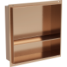 Mexen X-Wall-NR Einbauregal ohne Zierleiste mit Regalboden 30 x 30 cm, gebürstetes Kupfer - 19C1303010S