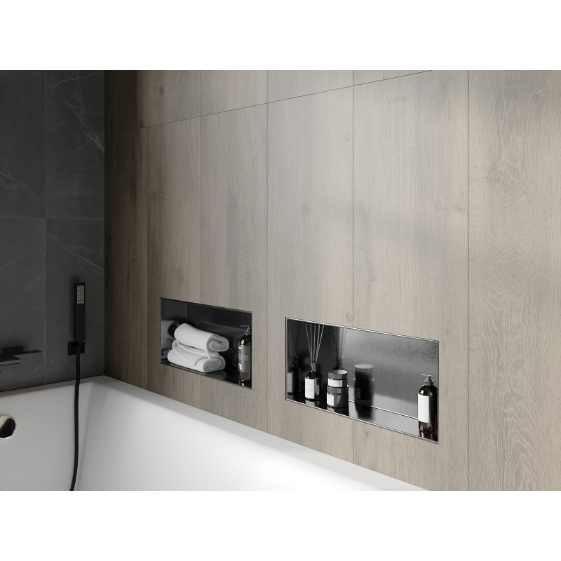 Mexen X-Wall-NR nischenregal ohne Rahmen 45 x 20 cm, Gun Gray gebürstet - 19E1452010