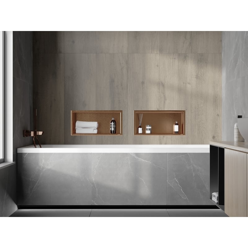 Mexen X-Wall-R Nischenablage mit Flansch 45 x 20 cm, gebürstetes Kupfer - 19C0452010