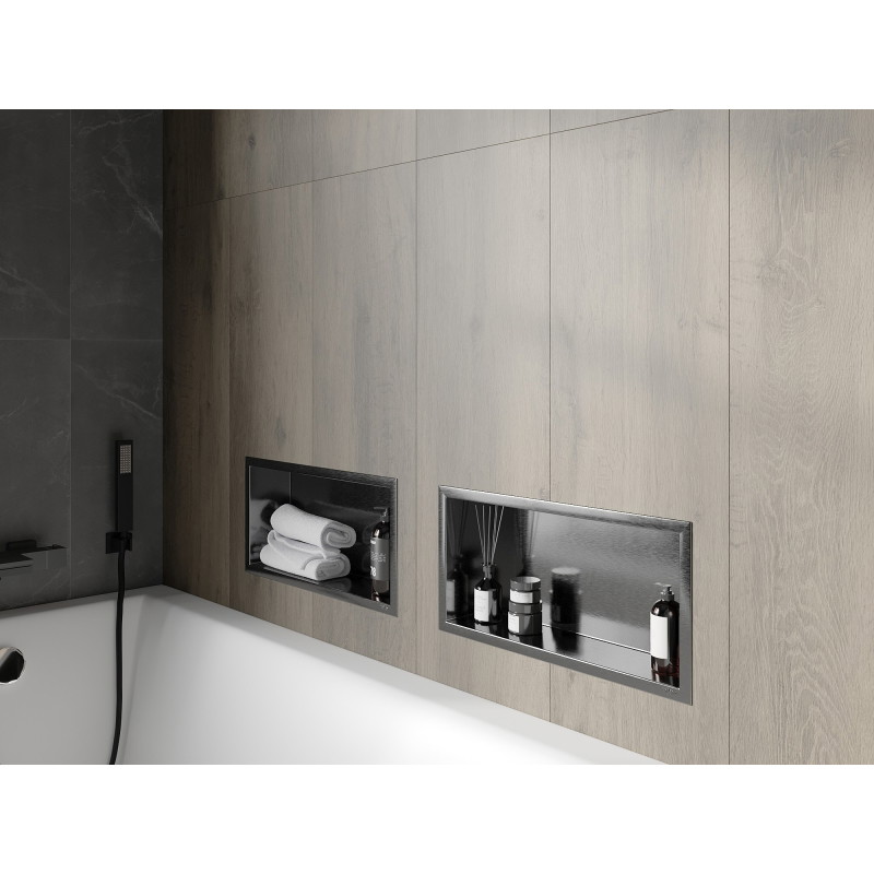 Mexen X-Wall-R Nischenregal mit Flansch 45 x 20 cm, gebürstet Gun Gray - 19E0452010