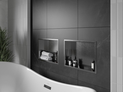 Mexen X-Wall-R Nischenregal mit Rahmen 45 x 30 cm, gebürstet in Gun Gray - 19E0453010