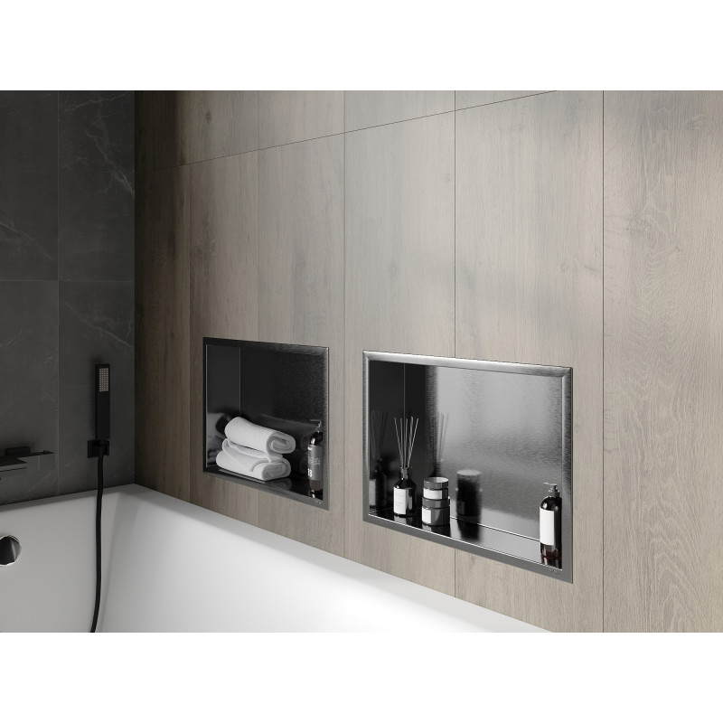 Mexen X-Wall-R Nischenregal mit Rahmen 45 x 30 cm, gebürstet in Gun Gray - 19E0453010