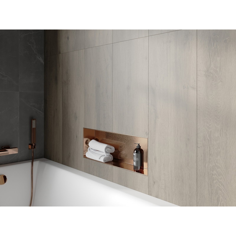 Mexen X-Wall-NR Nischenregal ohne Flansch 60 x 20 cm, gebürstetes Kupfer - 19C1602010