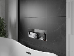 Mexen X-Wall-NR Nischenregal ohne Flansch 60 x 20 cm, gebürstetes Gun Gray - 19E1602010