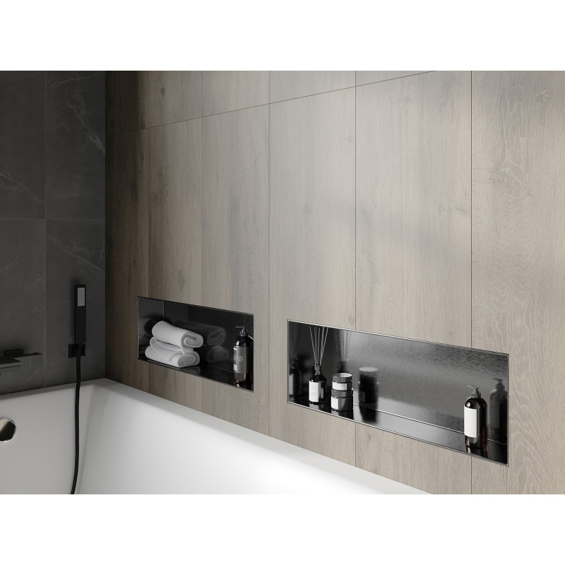 Mexen X-Wall-NR Nischenregal ohne Flansch 60 x 20 cm, gebürstetes Gun Gray - 19E1602010