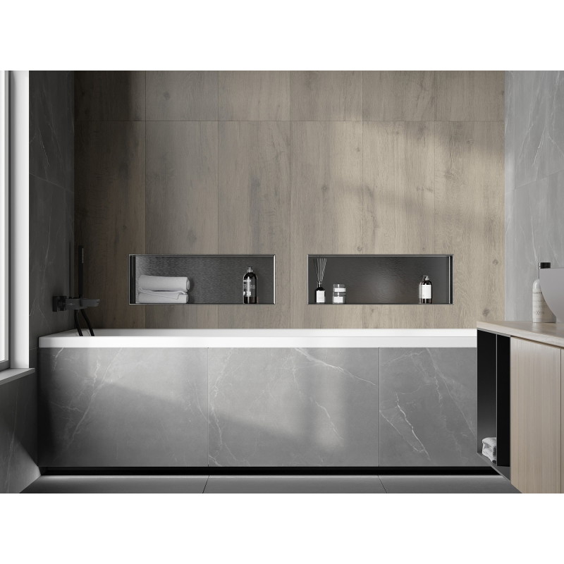 Mexen X-Wall-NR Nischenregal ohne Flansch 60 x 20 cm, gebürstetes Gun Gray - 19E1602010