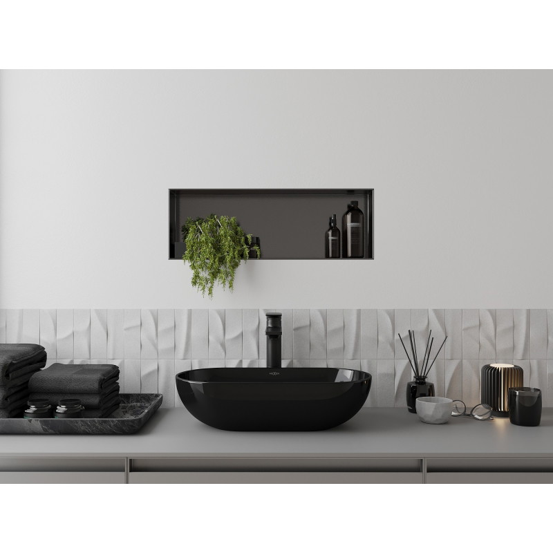 Mexen X-Wall-NR Nischenregal ohne Flansch 60 x 20 cm, gebürstetes Gun Gray - 19E1602010