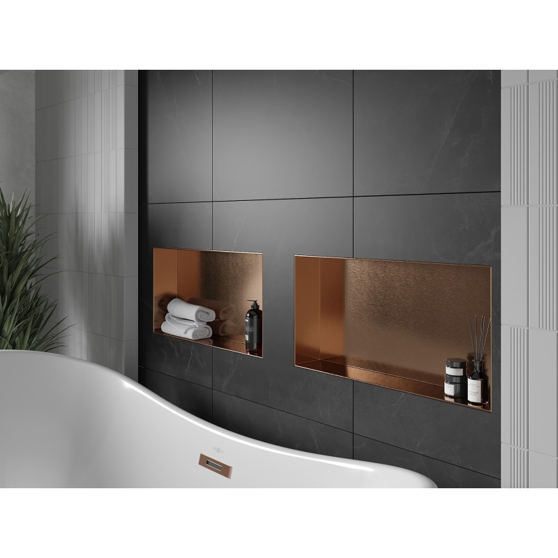 Mexen X-Wall-NR Einbauablage ohne Flansch 60 x 30 cm, gebürstetes Kupfer - 19C1603010