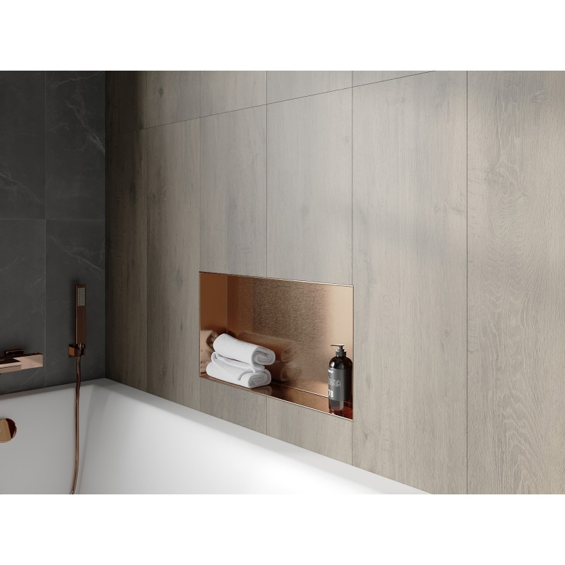 Mexen X-Wall-NR Einbauablage ohne Flansch 60 x 30 cm, gebürstetes Kupfer - 19C1603010