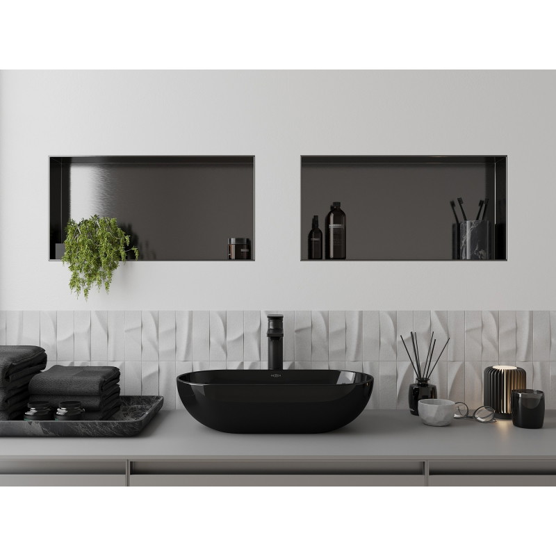 Mexen X-Wall-NR Nischenregal ohne Abdeckung 60 x 30 cm, gebürstetes Gun Gray - 19E1603010