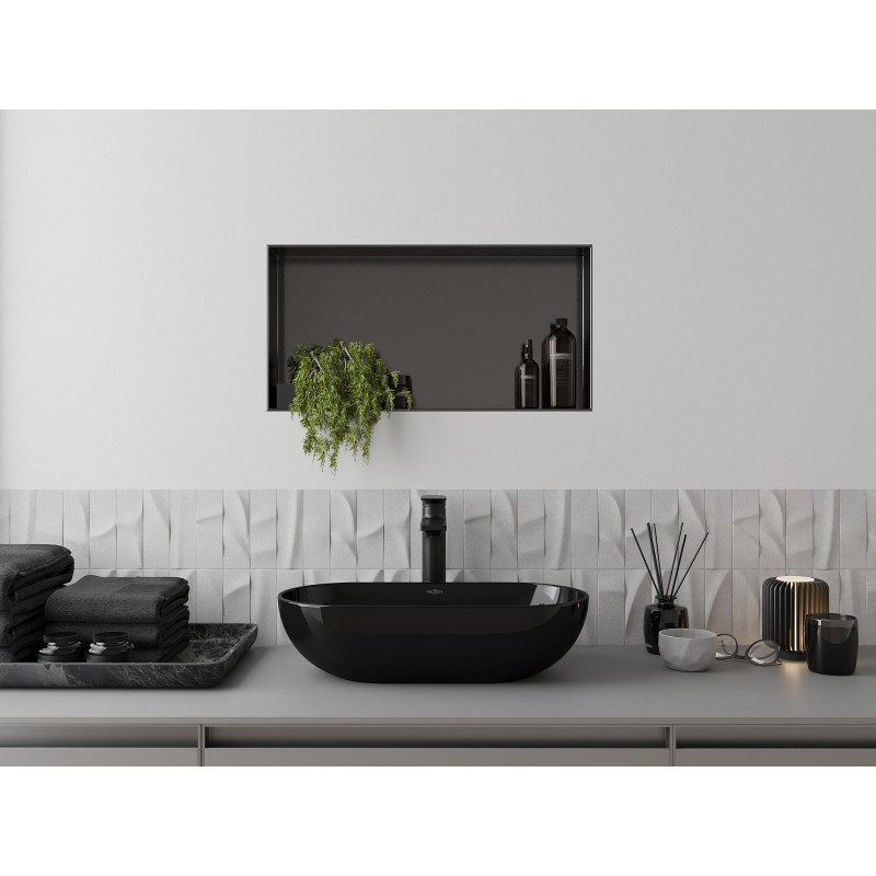 Mexen X-Wall-NR Nischenregal ohne Abdeckung 60 x 30 cm, gebürstetes Gun Gray - 19E1603010