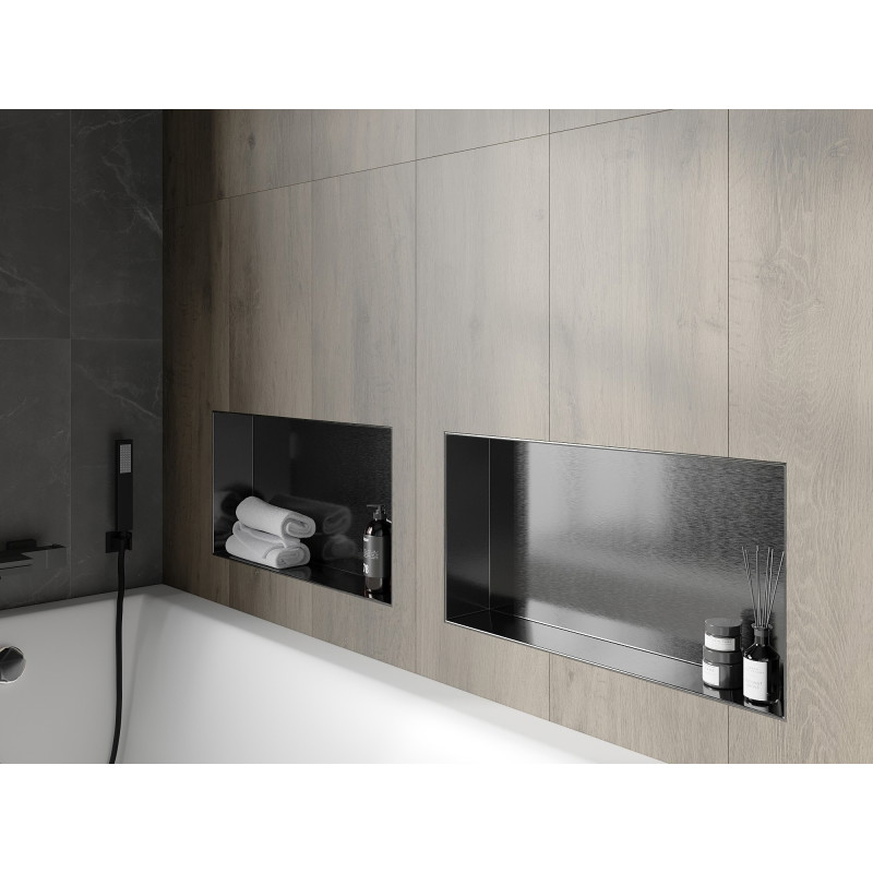 Mexen X-Wall-NR Nischenregal ohne Abdeckung 60 x 30 cm, gebürstetes Gun Gray - 19E1603010