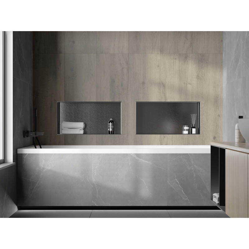 Mexen X-Wall-NR Nischenregal ohne Abdeckung 60 x 30 cm, gebürstetes Gun Gray - 19E1603010