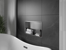 Mexen X-Wall-R Nischenregal mit Flansch 60 x 30 cm, gebürstet Gun Gray - 19E0603010