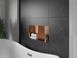Mexen X-Wall-NR Nischenregal ohne Verkleidung mit Regal 60 x 30 cm, gebürstetes Kupfer - 19C1603010S