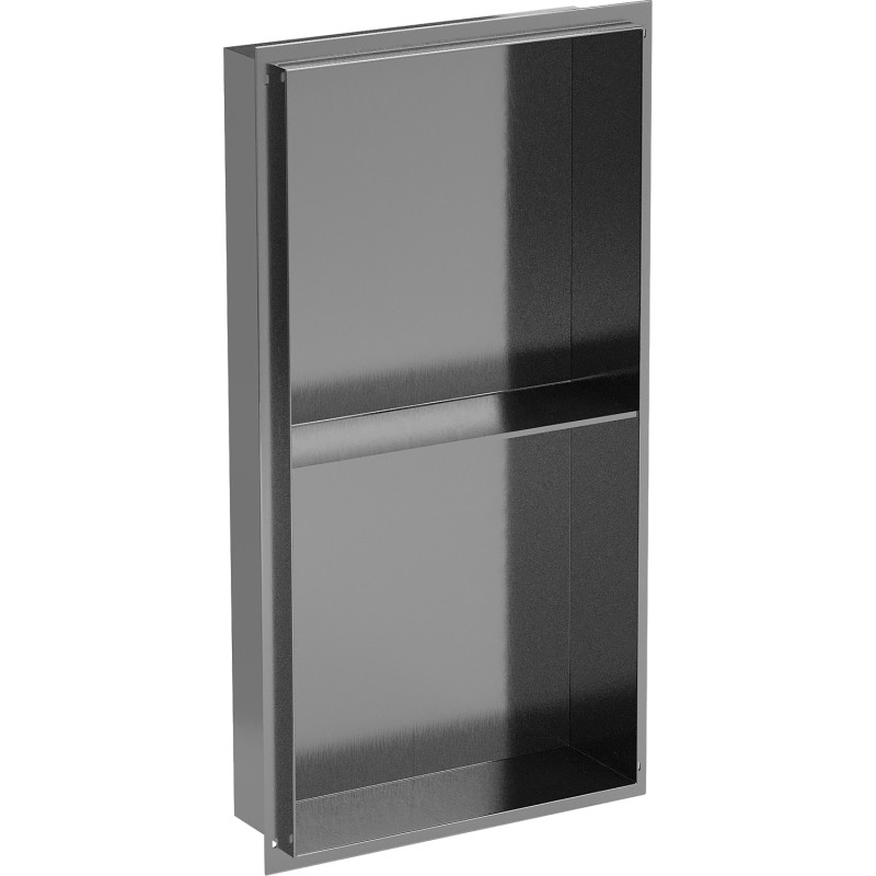 Mexen X-Wall-NR Einbauwandregal ohne Flansch mit Ablage 60 x 30 cm, gebürstetes Gun Gray - 19E1603010S