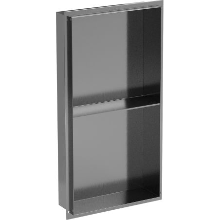Mexen X-Wall-NR Einbauwandregal ohne Flansch mit Ablage 60 x 30 cm, gebürstetes Gun Gray - 19E1603010S