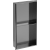 Mexen X-Wall-NR Einbauwandregal ohne Flansch mit Ablage 60 x 30 cm, gebürstetes Gun Gray - 19E1603010S