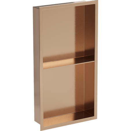 Mexen X-Wall-R Nischenregal mit Flansch und Regal 60 x 30 cm, gebürstetes Kupfer - 19C0603010S