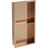 Mexen X-Wall-R Nischenregal mit Flansch und Regal 60 x 30 cm, gebürstetes Kupfer - 19C0603010S